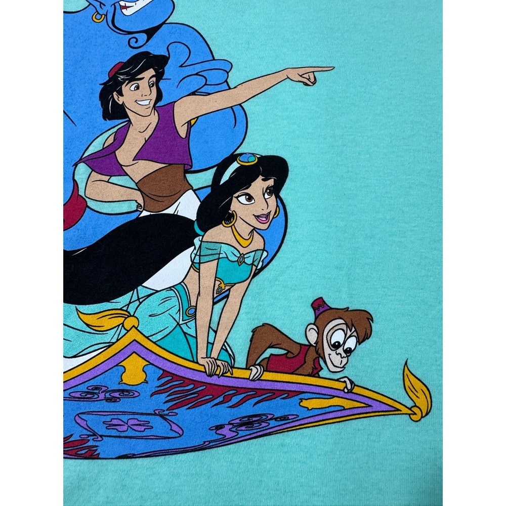 Disney Aladdin Teal Medium T-Shirt Unisex Collectible Contemporary